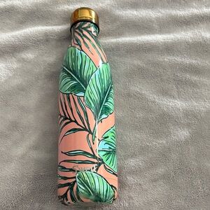 Swell Tropical Leaf Water Bottle with Gold Accent